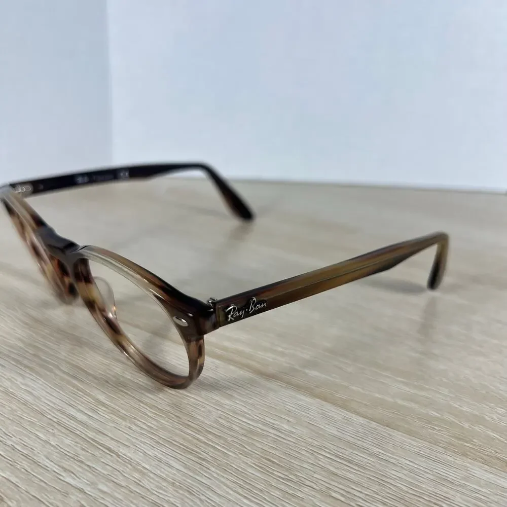 Ray-Ban RB5283 5139 Round Eyeglasses Havan Brown Striped 49-21-145 Excellent Con